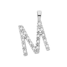 Load image into Gallery viewer, 9k White Gold Diamond Initial Pendant (Chain included)
