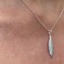 Load and play video in Gallery viewer, SILVER feather necklace
