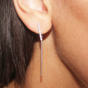 DIAMOND bar and chain earrings