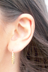 9k GOLD beaded popcorn hoop earrings