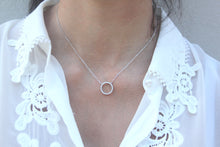 Load image into Gallery viewer, SILVER circle of Life Cz necklace
