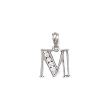 Load image into Gallery viewer, SILVER channel Set Initial Pendant
