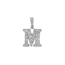Load image into Gallery viewer, SILVER cz studded Initial Pendant
