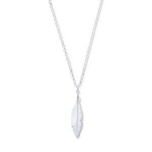 SILVER feather necklace