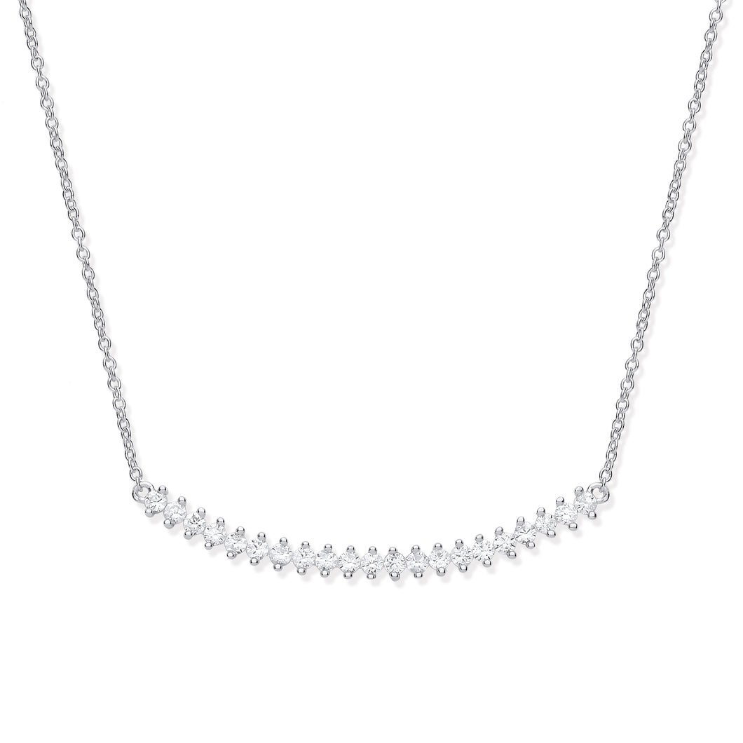 SILVER curved bar necklace