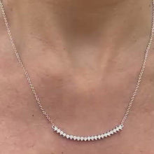 Load and play video in Gallery viewer, SILVER curved bar necklace
