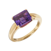 Load image into Gallery viewer, February / Amethyst Gemstone Ring - Gold Plated
