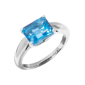 December / Blue Topaz Gemstone Ring - Sterling Silver