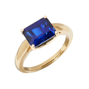 September / Sapphire Gemstone Ring - Gold Plated