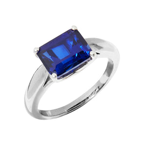 September / Sapphire Gemstone Ring - Sterling Silver