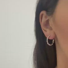 Load and play video in Gallery viewer, SILVER hoop set with cz earrings
