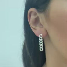 Load and play video in Gallery viewer, SILVER cuban link drop earrings
