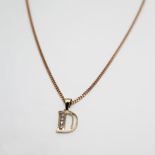 Load image into Gallery viewer, 9k GOLD channel set initial pendant
