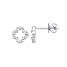 Load image into Gallery viewer, DIAMOND four leaf  clover earrings
