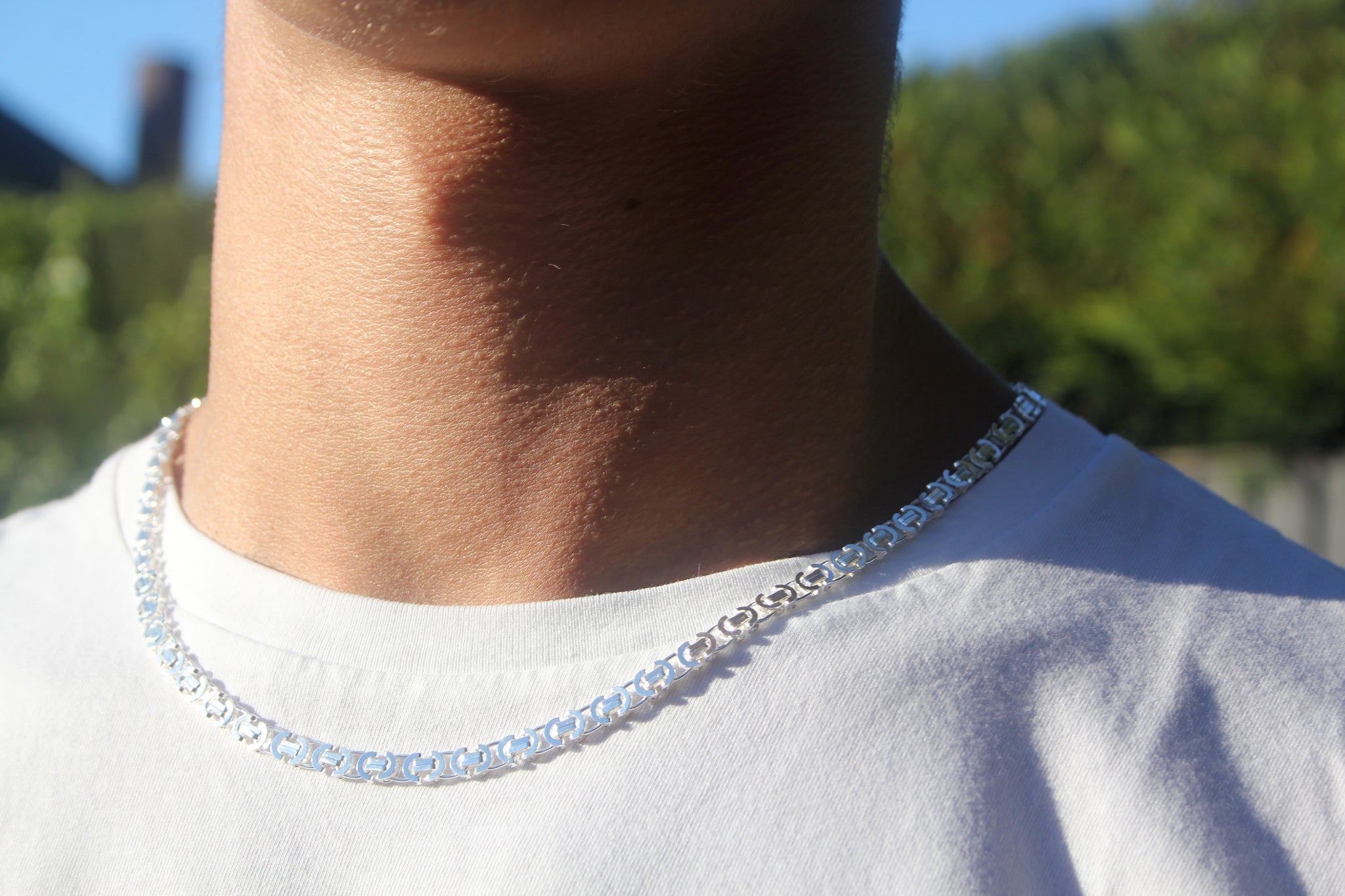 Buy Artisan Crafted Platinum Over Sterling Silver Byzantine Necklace 18  Inches 26.75 Grams at ShopLC.