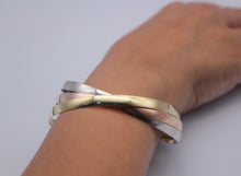 Load image into Gallery viewer, 9k GOLD Three colour Russian bangle
