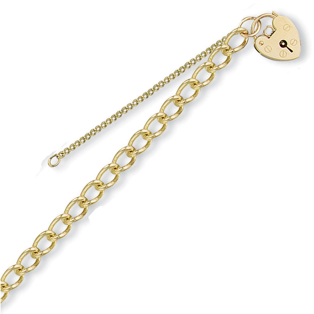 9k GOLD padlock charm bracelet
