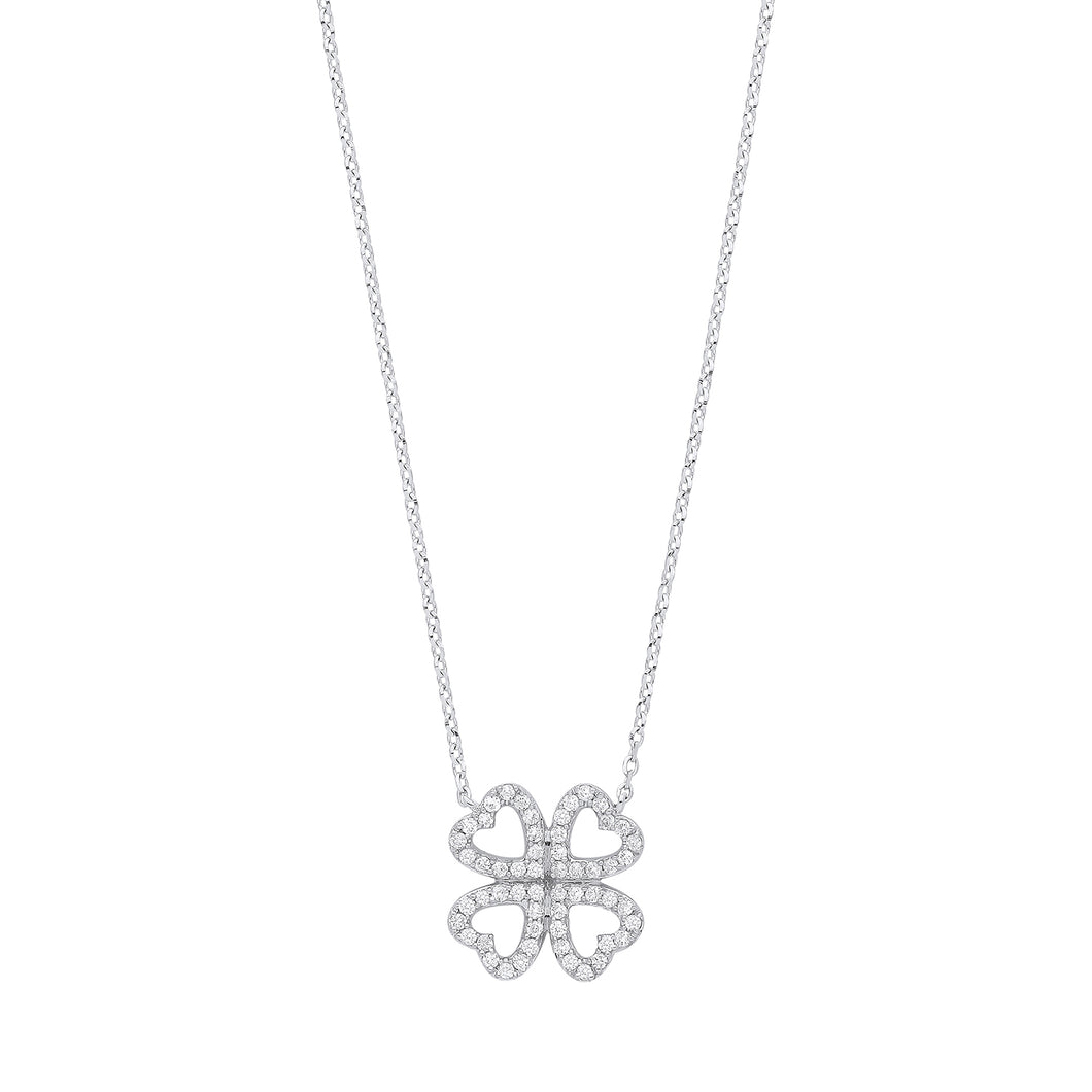 DIAMOND four leaf clover necklace