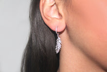 Load image into Gallery viewer, DIAMOND feather drop earrings
