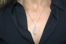 Load image into Gallery viewer, DIAMOND feather drop pendant
