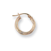 Load image into Gallery viewer, 9k GOLD mini twisted hoop earrings
