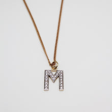 Load image into Gallery viewer, 9k GOLD cz studded initial pendant–medium
