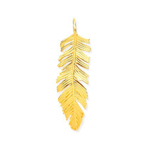 Load image into Gallery viewer, 9k GOLD feather pendant

