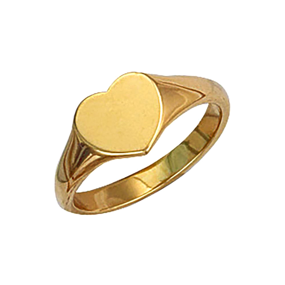 9k GOLD heart signet ring