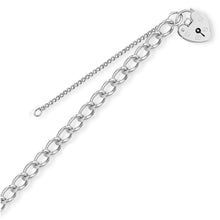 Load image into Gallery viewer, SILVER padlock charm bracelet
