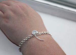 SILVER padlock charm bracelet