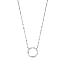 Load image into Gallery viewer, SILVER circle of Life Cz necklace
