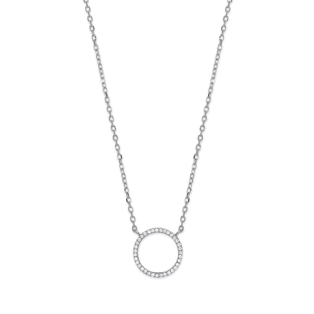 SILVER circle of Life Cz necklace