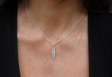 Load image into Gallery viewer, SILVER feather necklace

