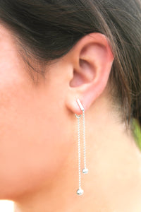 SILVER chain & ball earrings
