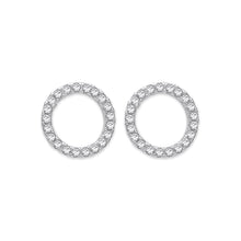 Load image into Gallery viewer, SILVER circle of Life stud earrings
