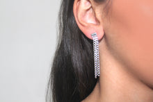 Load image into Gallery viewer, SILVER cuban chain drop earrings
