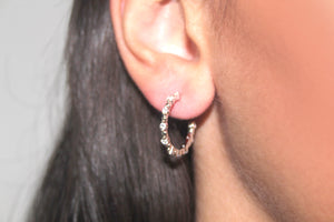 SILVER hoop set with cz earrings