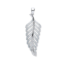 Load image into Gallery viewer, SILVER leaf cz pendant
