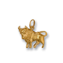 Load image into Gallery viewer, 9k GOLD tauras zodiac pendant
