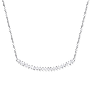 SILVER curved bar necklace