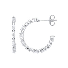 Load image into Gallery viewer, SILVER hoop set with cz earrings
