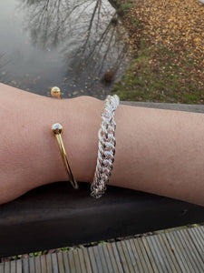 SILVER double link curb bracelet